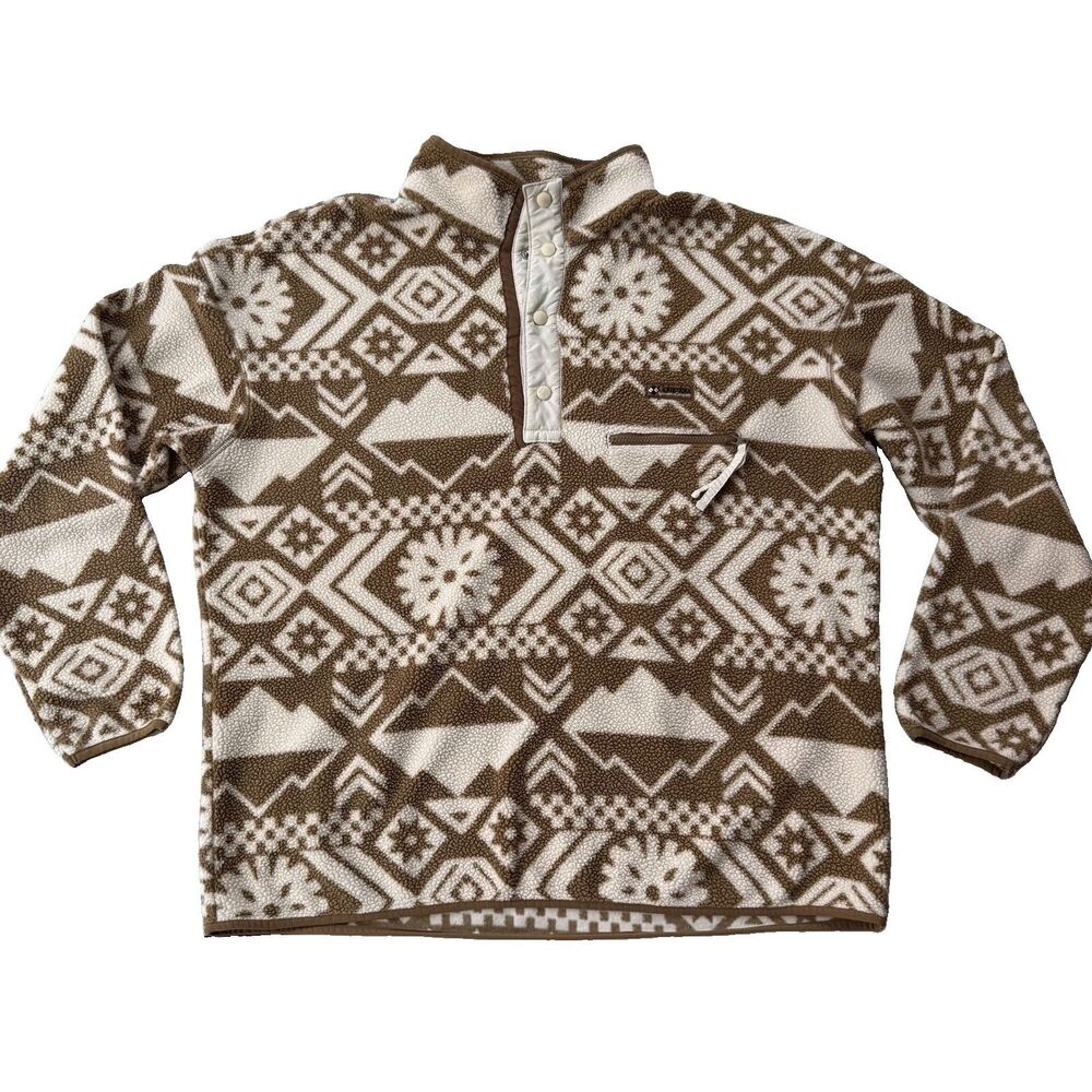 Columbia Sweater Men's XXL Helvetia Half Snap Fleece Outdoor Pullover Retro